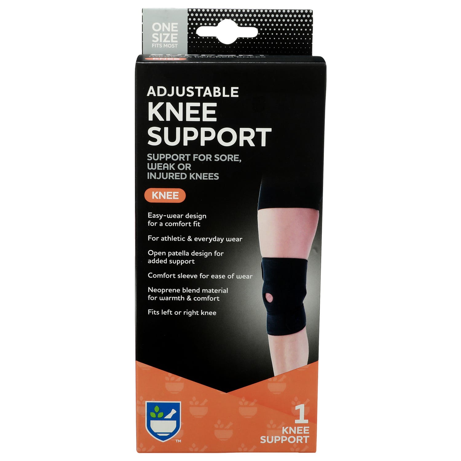M. 4s Comfort Functional Knee Brace, Right, Black, Extra Large - Standard
