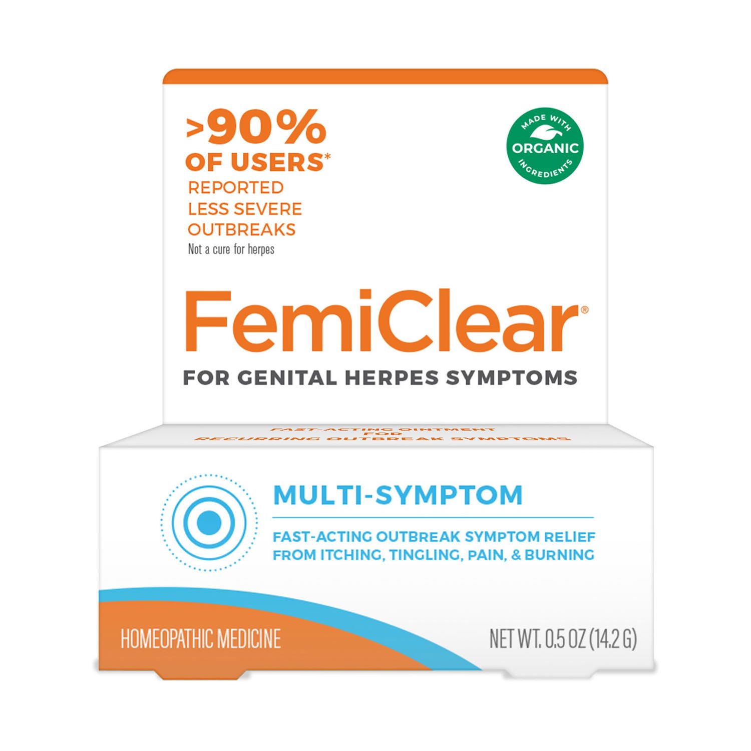 FemiClear For Genital Herpes Symptoms Cream, Multi-Symptom - 0.5 oz